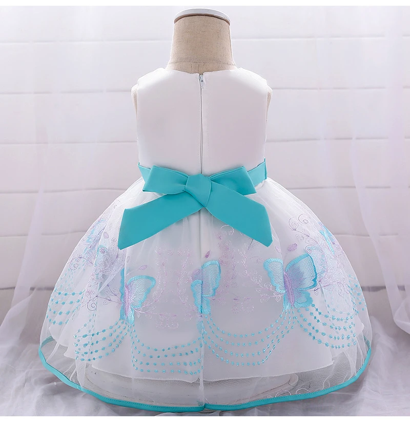 Платье для маленьких девочек для новорожденных, на возраст 3, 6, 9, 12, 18, 24 месяцев, с милыми цветами, 1 год, наряд на первый день рождения для малышей, платье принцессы для девочек B6A2AA