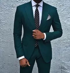 2017 последние конструкции пальто брюки темно-зеленый мужской костюм куртка Стиль Костюмы Slim Fit 2 шт. смокинг на заказ жениха Пром блейзер