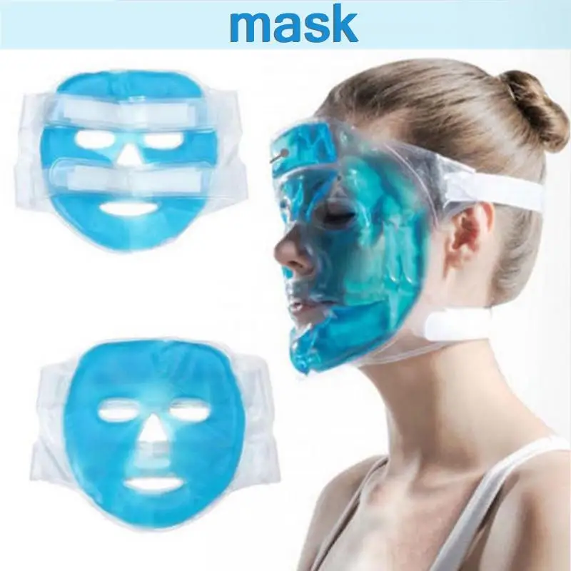 

1 Pcs Cold Gel Face Mask Ice Compress Blue Full Face Cooling Mask Fatigue Relief Relaxation Pad With Cold Pack Faicial Care
