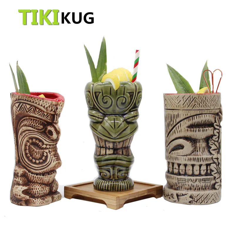 Hawaii Tiki кружки Коктейльные футбольные чашки пивные напитки Кружка вина керамическая Tiki кружки