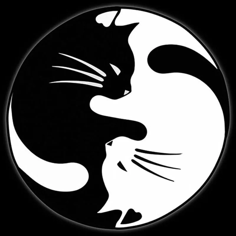 15*15 см Yin And Yang Cat декоративная наклейка для автомобиля индивидуальная стеклянная