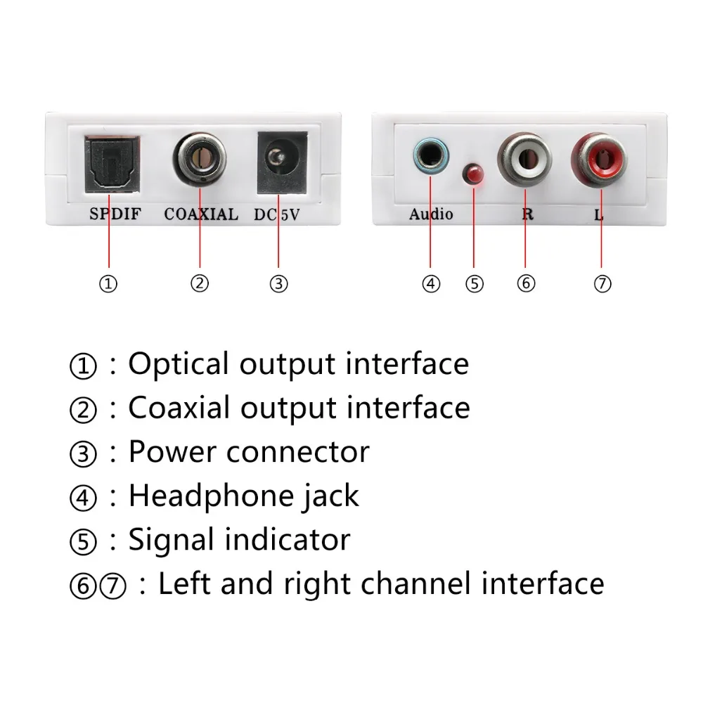 analog L R RCA to digital optical coaxial converter ZX-JAD20 -  - 1200