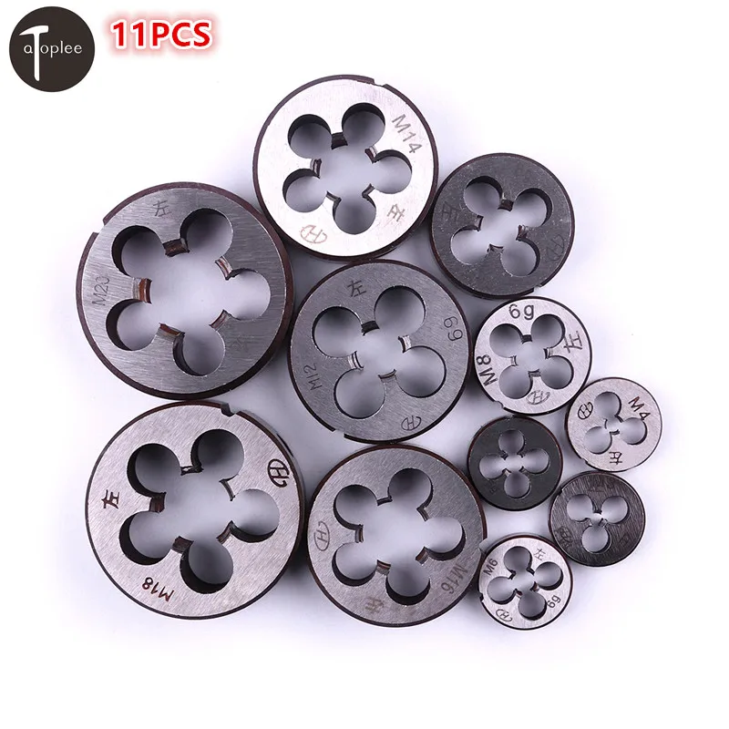 Full Sizes 11PCS M3 M20 Metric Threading Die Alloy Steel Screw Lathe