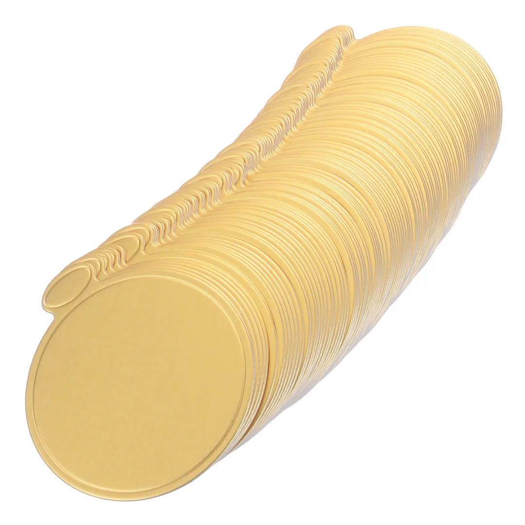 Mayitr 100Pcs/set Round Mousse Cake Boards Gold Paper Displays  Cupcake Dessert Tray Wedding Birthday Pastry Decor