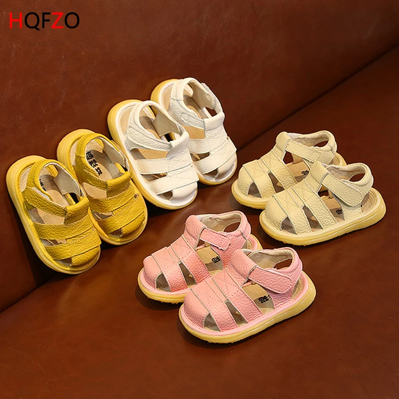 

2019 new close toe leather baby toddler shoes sandals soft bottom princess male baby child children summer shoes wholesale