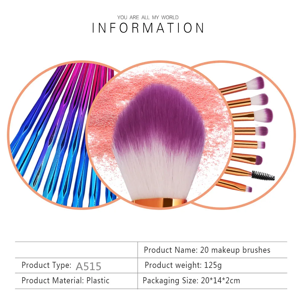 4, 7, 10, 20 шт. кистей для макияжа высокого качества набор покрытие пудра Румяна для растушевки тени для глаз Косметика для губ Красота кисть инструмент