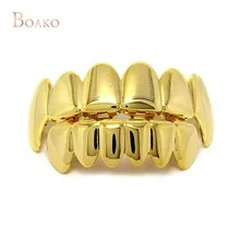 Хип-хоп золотые зубные грили верхние и нижние зубные грили стоматологические Косплей вампирские зубы шапки Рэппер Хэллоуин вечерние ювелирные изделия подарок Z4