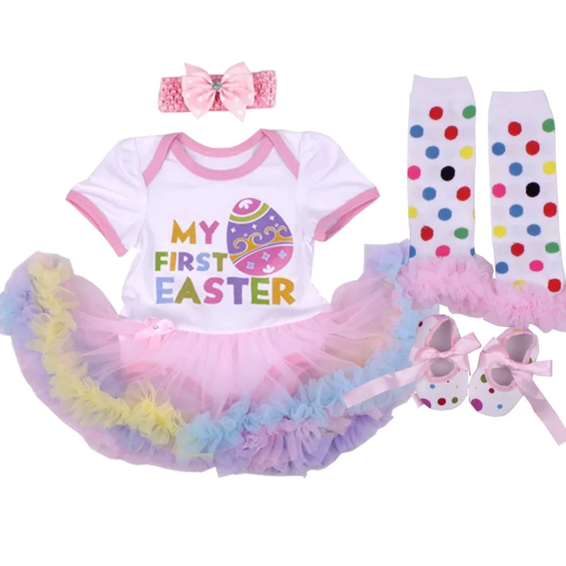 Newborn Easter Day Clothes Baby Girls Clothing Set Easter Rabbit Eggs Baby Clothes Set Ruffle Tutu Dress New Born Baby Clothing