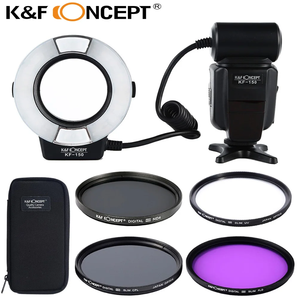 

KF-150 Ring Flash Light+58mm UV+CPL+FLD+ND4 filter lens for Canon EOS 6D 7D 60D 70D 450D 500D 550D 600D 650D 700D 1100D T5i T4i