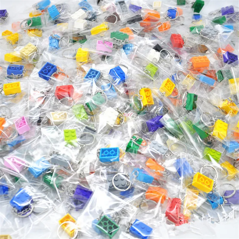 10Pcsset Colorful Block Legoingly Key Ring Chain Building Blocks Accessories Keychain Model Kits Set DIY Toys for Kids Keys (7)