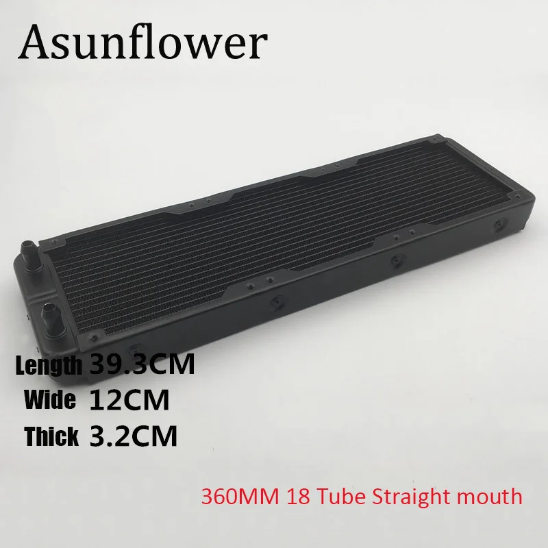 Asunflower шт. радиатор водяного охлаждения 360 мм/240 мм/480 мм прямой резьбовой теплообменник G1/4 резьба для ПК компьютер ноутбук кулер