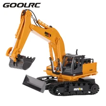 Игрушки № 1510 2,4 ГГц 11CH литья под давлением сплав инженерной электронный экскаватор тяжелой техники игрушки RC автомобиль грузовик