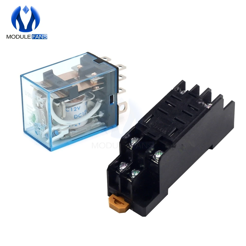 

Diy Electronic DC 12V 24V AC 220V LY2NJ PTF08A Small Relay Socket Base Holder for LY2NJ HH62P JQX-13F/2Z