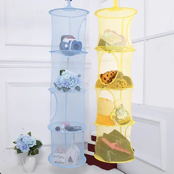 

Folding Basket Hanging Breathable Storage Organizer Net Kids Toy Container Bag Bedroom Wall Door Closet Organizers Basket