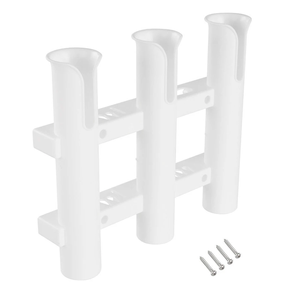 

Easy Install Fishing Rod Holder Durable Boat Fishing Supplies Lightweight Portable 3 Tube Support Outdoor