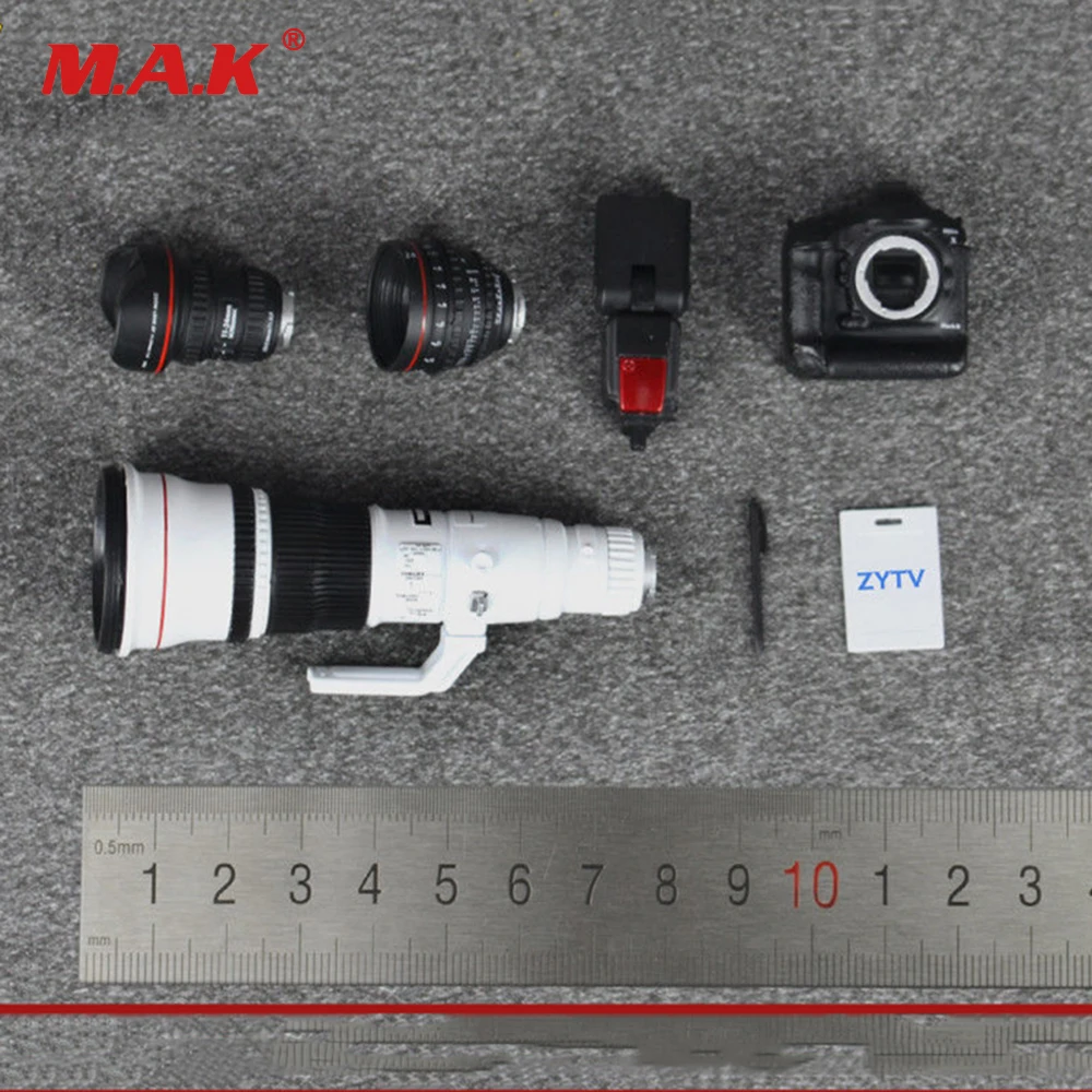 

1/6 scale digital SLR camera set with lens and flash model toy fit for 12" action figure doll ZY16-20 accessories