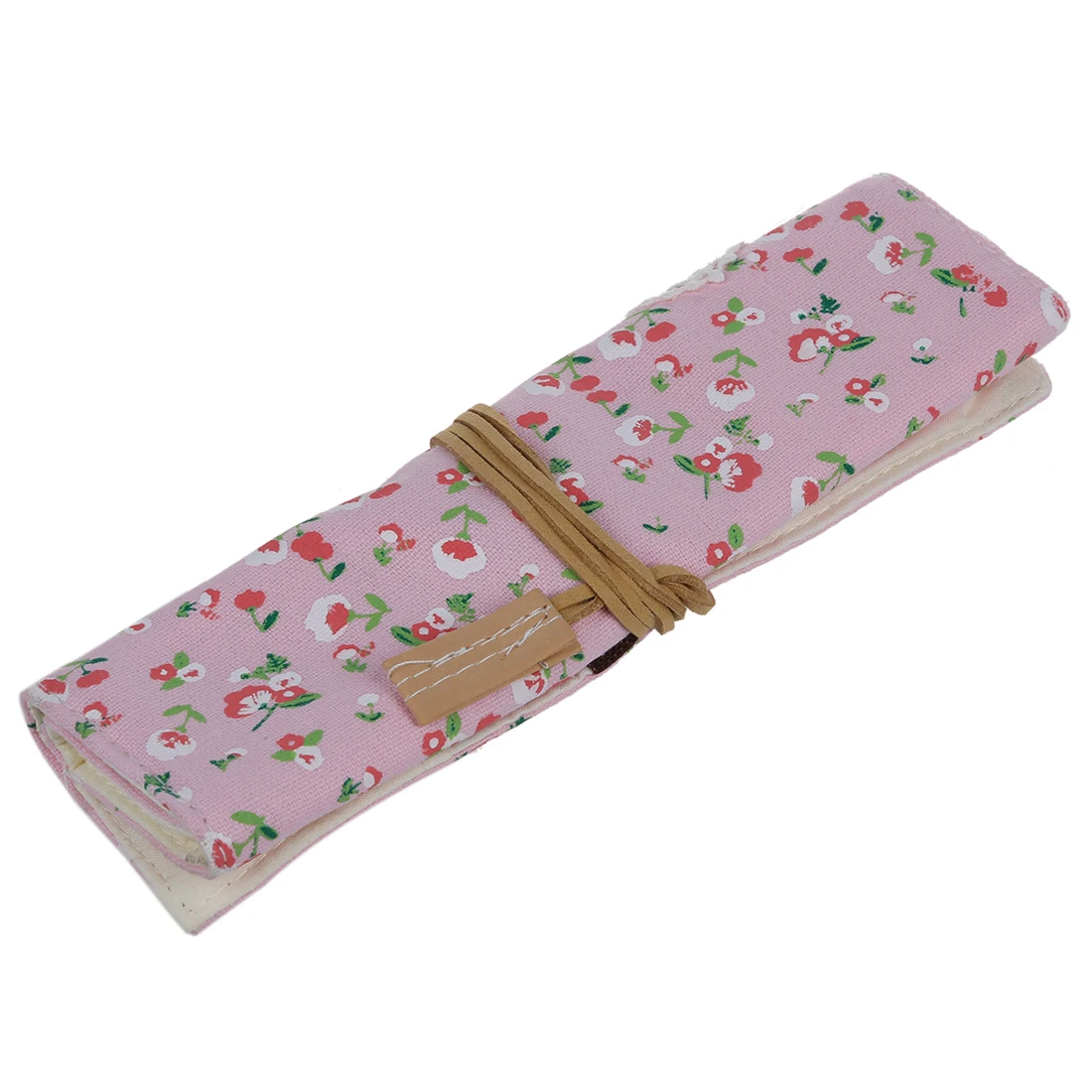 Student Stationery Canvas Roll Up Pencil Case Pen Brush Wrap Makeup Cosmetic Bag Pattern15