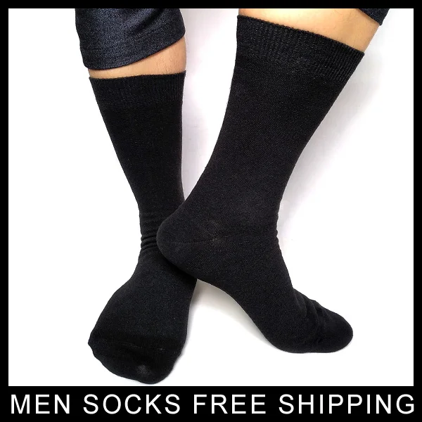 Mens Knitted Black Socks Thermal Warm Cotton Male Formal socks Business