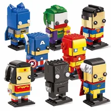 Decool Batman Iron Man Super Man Blocks Bricks Headz military Action Figures Toy for Children Fit for Lego for minifigure Marvel