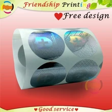 Пользовательские голограмма этикетки клейкие безопасности лазерные наклейки печать золото или серебро материал завод