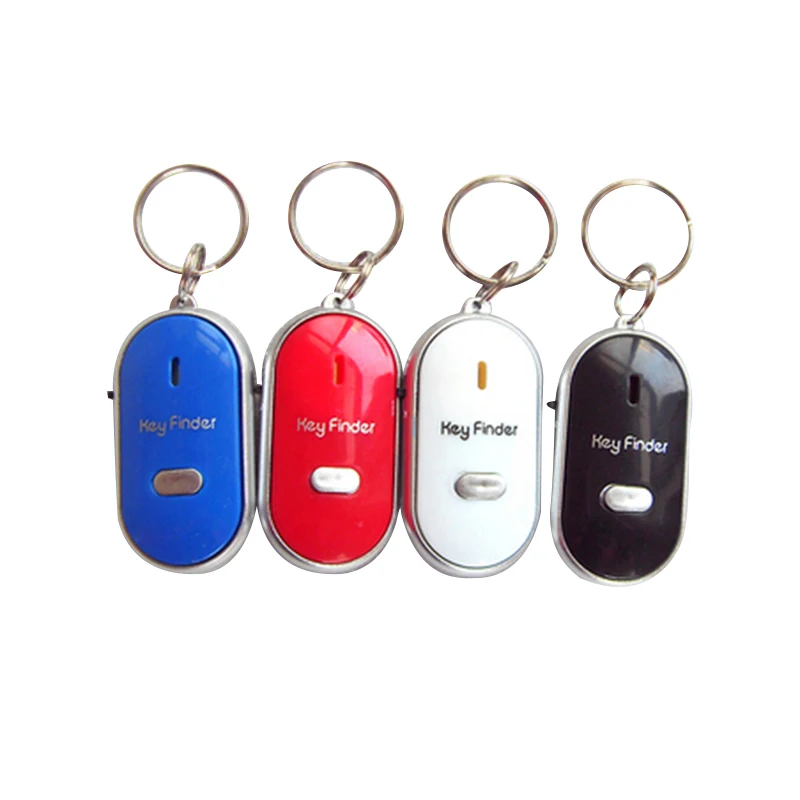 

High Quality White LED Key Finder Locator Find Lost Keys Chain Keychain Whistle Sound Control 1pcs