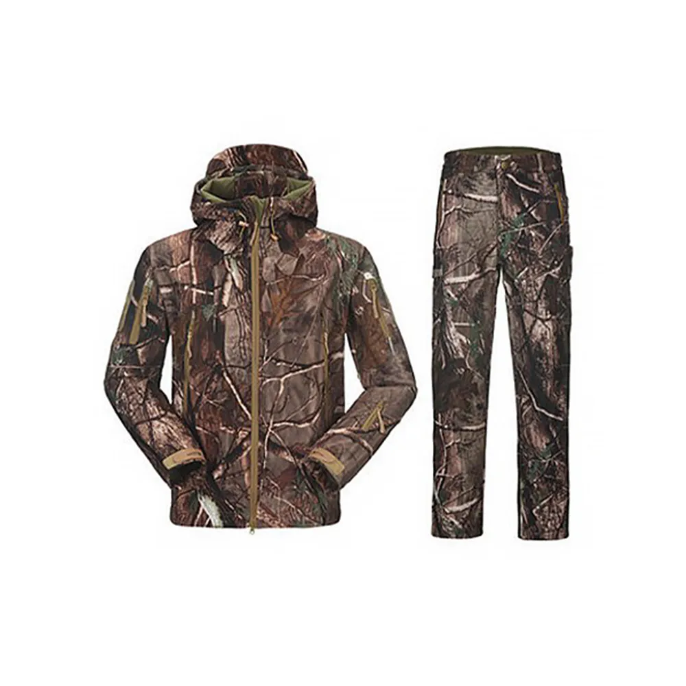 

Outdoor Hiking Jacket Pants Military Camouflage Hunting Clothes Shark Skin SoftShell Jacket Men Waterproof Coat Camping Suits