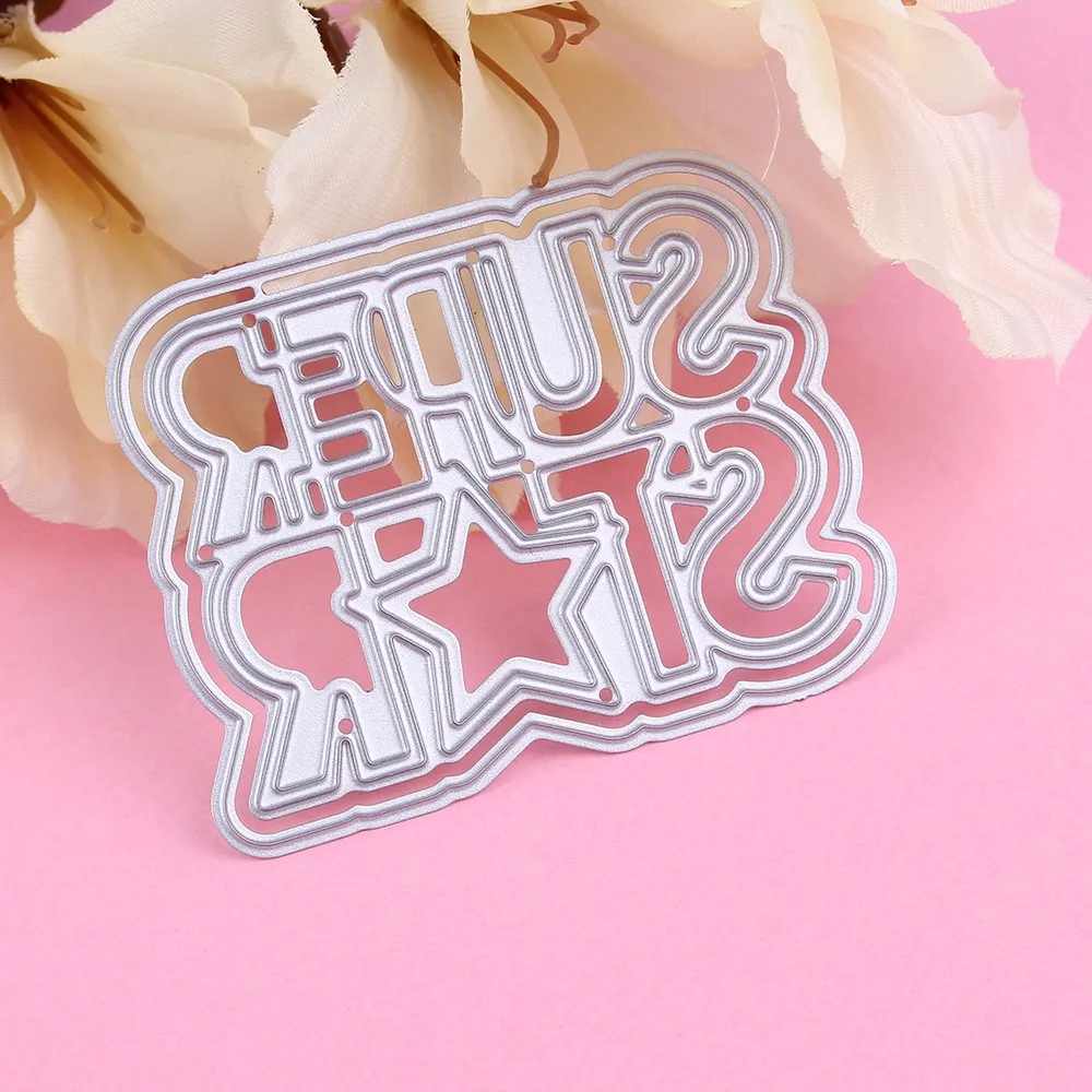 

Superstar Letter Metal Cutting Dies Stencils DIY Scrapbooking Embossing Word Craft Stamps Dies 2018 New Christmas Card Making