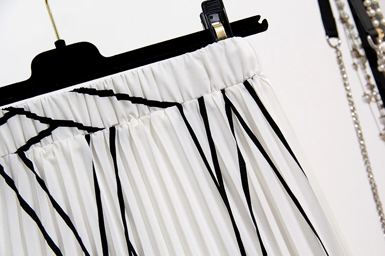 Мода геометрический принт плиссированная юбка с подкладкой женские Повседневное Высокая Талия Chic Falda женские элегантные Saias Для женщин