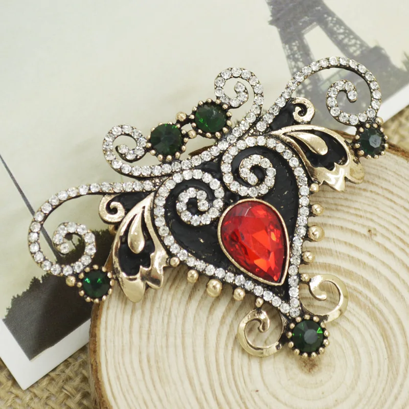 

SUQI vintage crystal Rhinestone brooches for women brooch pin fashion Party dress coat jewelry accessories red gold brooches