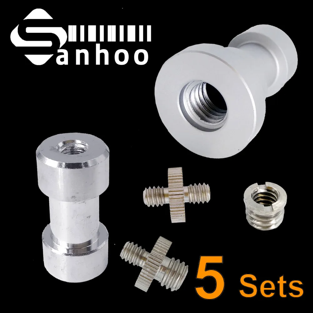 5sets 5In1 1/4 to 3/8 Male Female Adapter Screw Nut For Camera Tripod