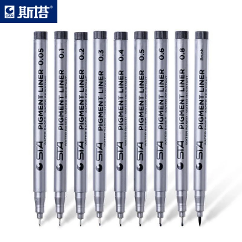 

Waterproof STA Art Sketch Comic Art Marker Pen Paint Lining Water-based Drawing Handwriting School Office Stationery Single