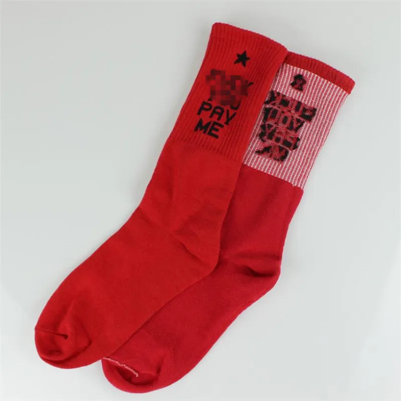Новинка, мужские и женские носки с надписью Pay Me, в стиле хип-хоп, Харадзюку, черные, белые, красные, уличный стиль, крутые хлопковые носки для скейтборда