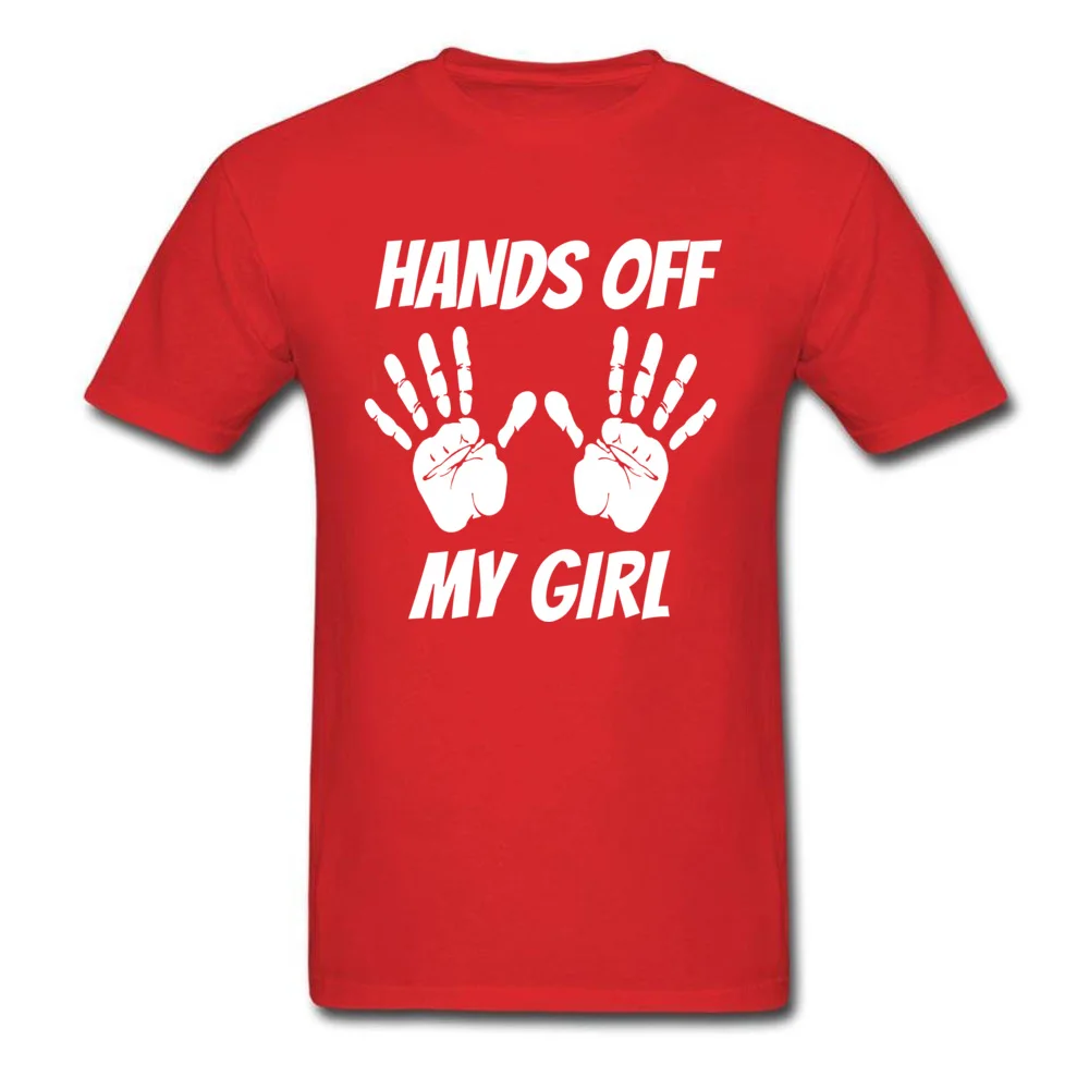 HANDS OFF MY GIRL Fitness Tight NEW YEAR DAY Pure Cotton Crewneck Student Tops T Shirt Sweatshirts Coupons Short Sleeve T-Shirt HANDS OFF MY GIRL red