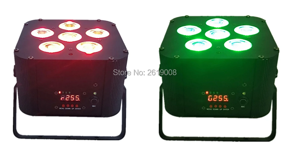 Wi fi sem Fio Alimentado por Bateria Luzes do Partido 8 Pçs e lote 6 Pcs 18 w 6in1 Rgbwa uv ir Bateria Recarregável Ktv Profissional Alimentado 4 Efeito de Iluminação de palco