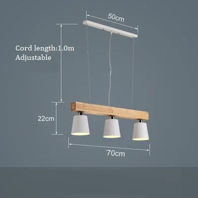 Современный подвесной светильник деревянный светодиодный светильник для кухни светодиодный светильник для столовой подвесная потолочная лампа светильники для длинного стола - Цвет корпуса: 3 heads White