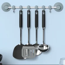 Дырокол стойка для домашних запасов Multi-function настенное крепление, Вешалка Кухня вешалка для полотенец для ванной с 6 движущимися крючками