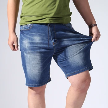 

Plus Size 6XL 7XL 8XL 9XL 2020 Summer New Men's Casual Denim Shorts Elastic Force Loose Straight Thin Shorts Jeans Male Brand