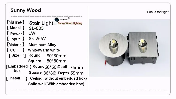 2 шт./лот 86 коробка Встроенный светодиодный лестничный светильник, 85-260Vac 1 Вт 3 Вт алюминиевый светодиодный Угловой светильник, настенный потолочный Точечный светильник для прохода
