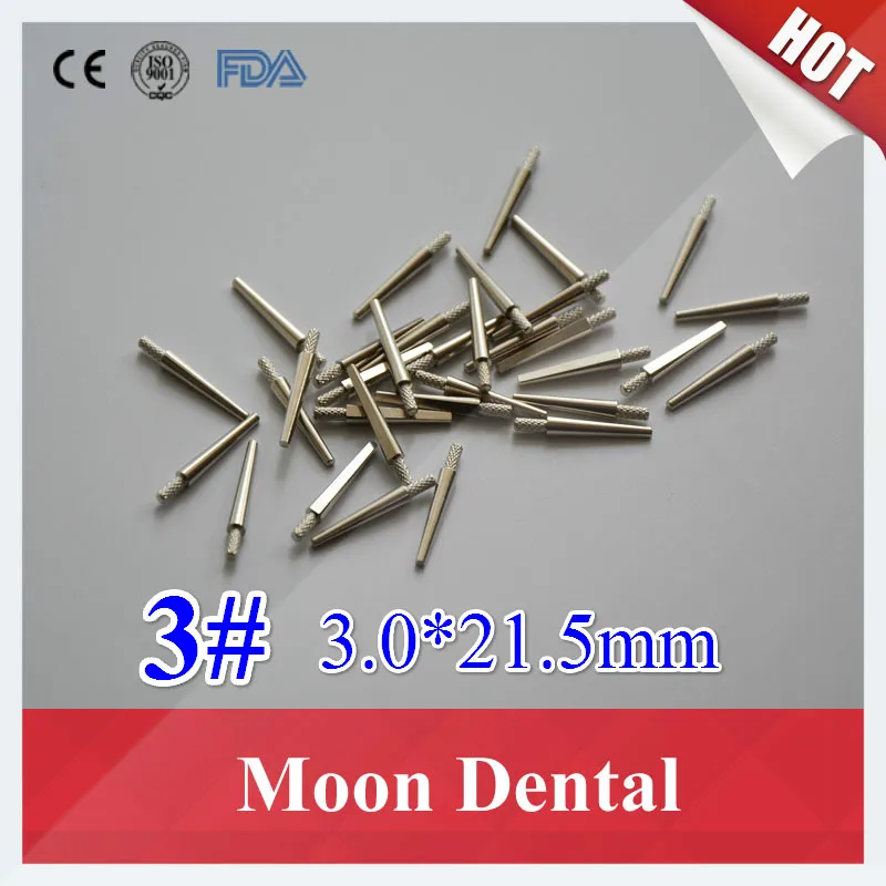 100 Brass 1000 pcs Dental Lab Material Silvery Dental Pins 3 3.0*21