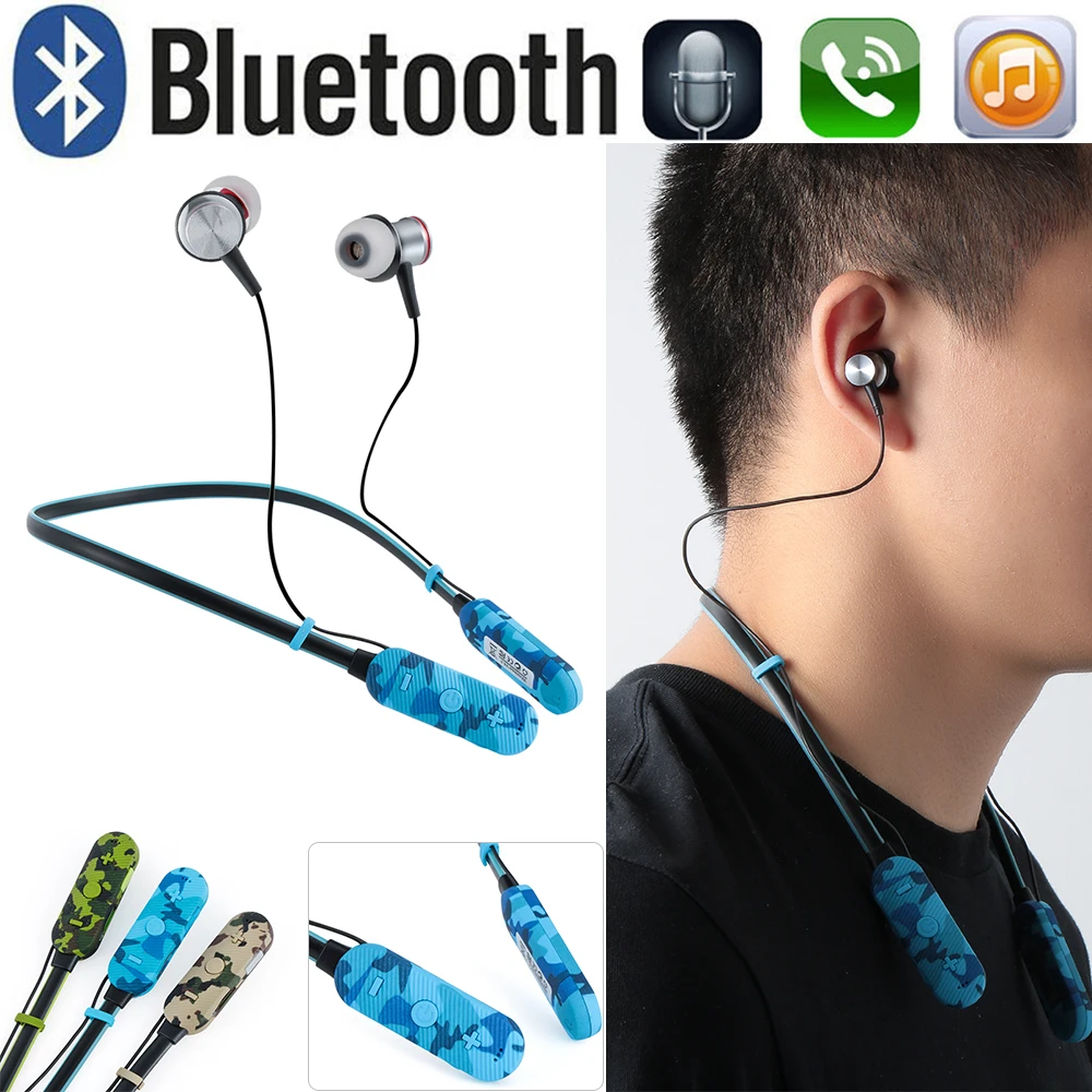 

Magnetic Bluetooth Headphone Wireless Earphone Sport Headset Hanging Neck with Microphone for android iphone xiaomi