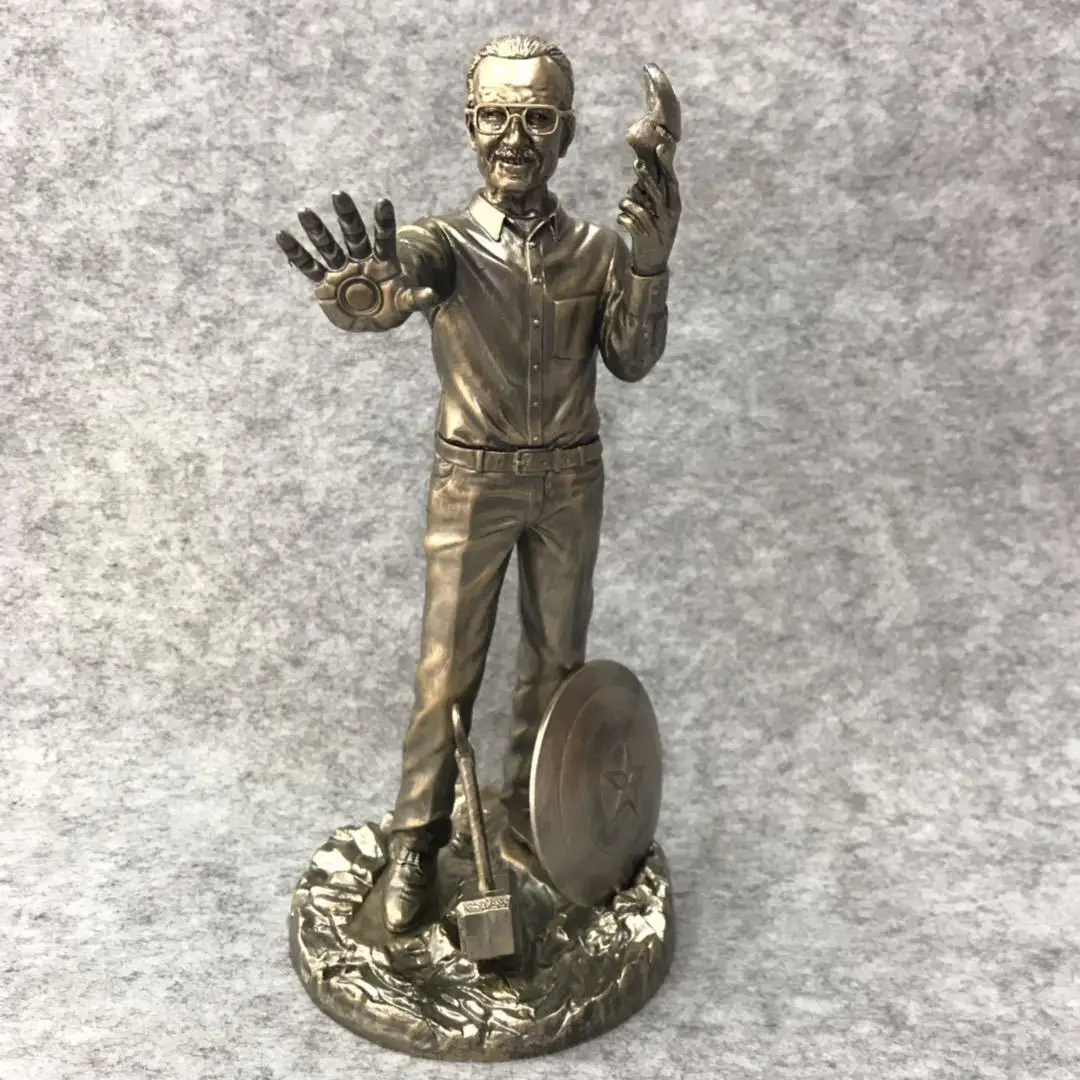 

26CM Father of the avanger comic Stan Lee /Stanley Martin Lieber Bronze action figure collectible model toys for boys