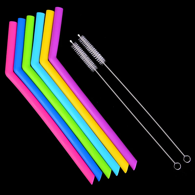 Big Soft Silicone Straws Reusable Drinking Straw Bent Straight Straw for 20oz 30oz Tumbler Cocktail Party Supply Bar Accessories (1)
