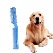Портативный прочный собака мелких пород щенок кошка триммер для волос очистка 2 бритвы расческа инструмент для резки цвет случайный