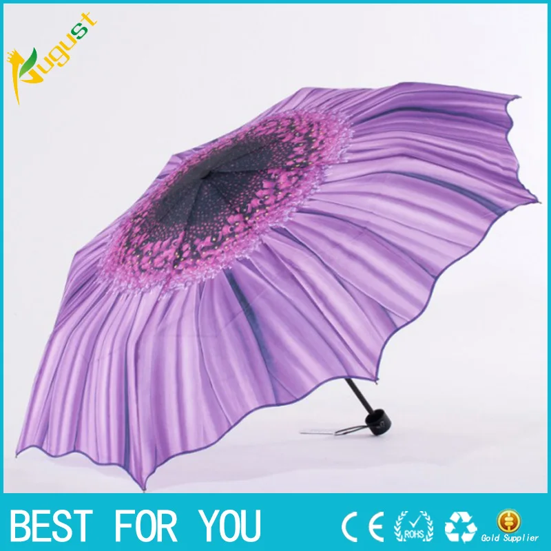 10pcs/lotSun umbrella outdoor anti-UV silver plastic sunflower creative three fold sunny folding | Дом и сад