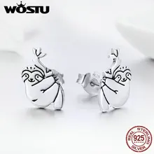 WOSTU, новинка, настоящее 925 пробы, серебряные милые серьги-гвоздики для женщин, модный бренд, серебряные ювелирные изделия в виде животных, подарок FIE327