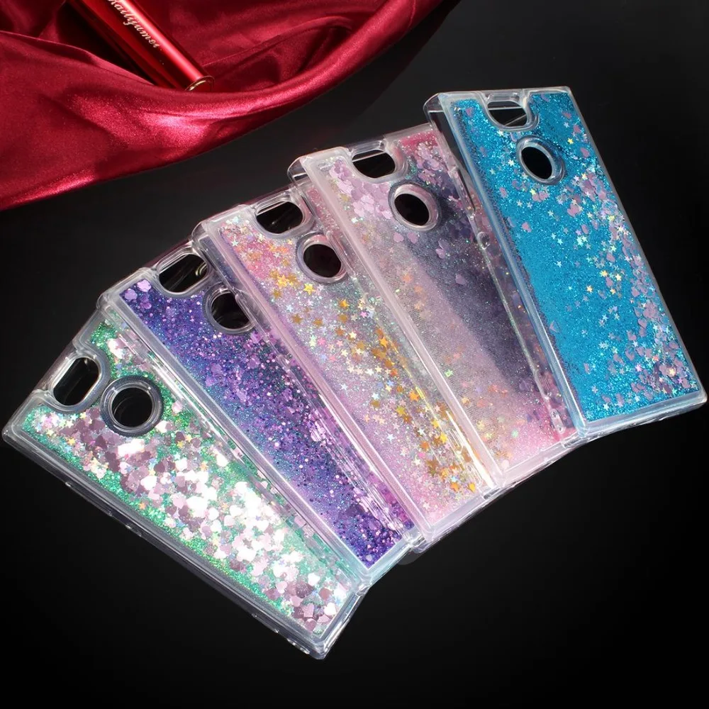 For Fundas Sony Xperia XA2 Case Cover Soft Liquid Glitter Silicone TPU Phone Coque | Мобильные телефоны и аксессуары