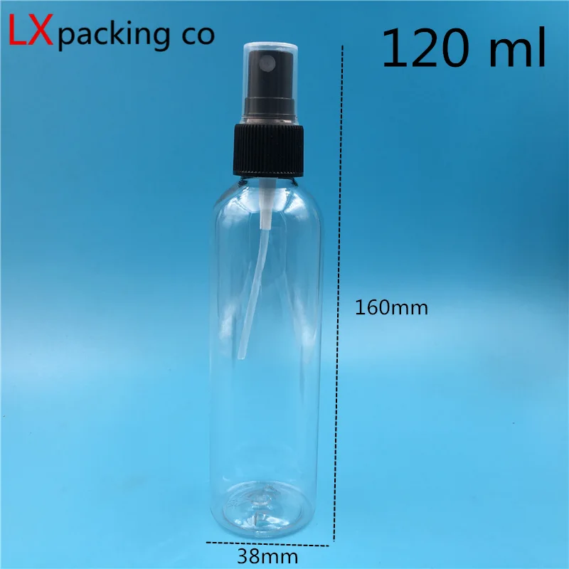 50 шт. 10 30 50 60 100 мл прозрачные бутылки с распылителем черный распылитель парфюмерный парфум косметические контейнеры 50 шт - Цвет: 120 ml
