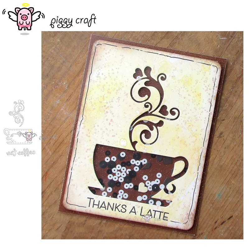 

Piggy Craft metal cutting dies cut die mold Letter heart tea cup Scrapbook paper craft knife mould blade punch stencils dies