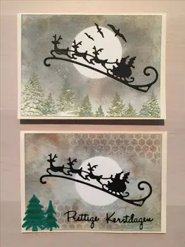 

Christmas Santa Reindeer ELK Sled Sleigh Metal Cutting die Set Pine Tree cutterfor Clear stamp Scrappbooking Card make DIY