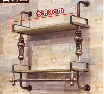 High-end solid wood clothing store display rack. Upper wall side hanging. Children's wear clothes rack..061